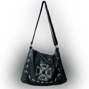Leatherock USA Soft Thick Black Leather Large Shoulder Messenger Bag